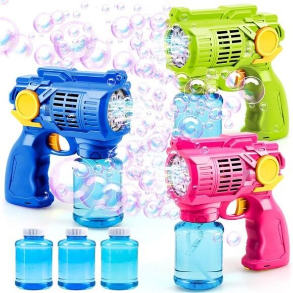 3 Pack Bubble Guns for Kids Bubble Machine for Kids Bubble Maker - Picture 1 of 7